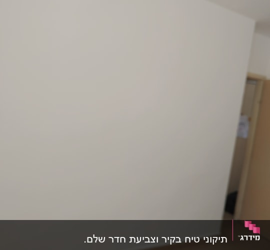 קיר לבן צבוע בחדר עם רצפת אריחים